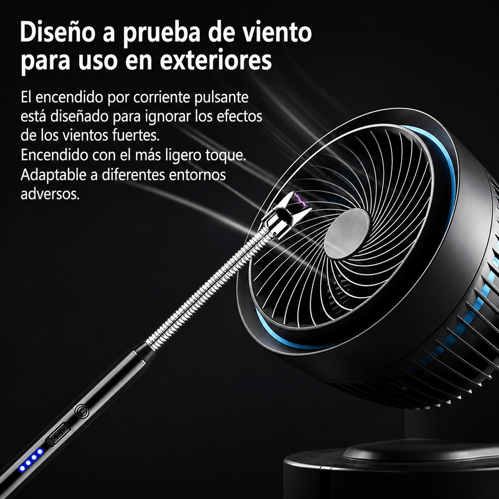 Encendedor Eléctrico Recargable USB 360° Antiviento