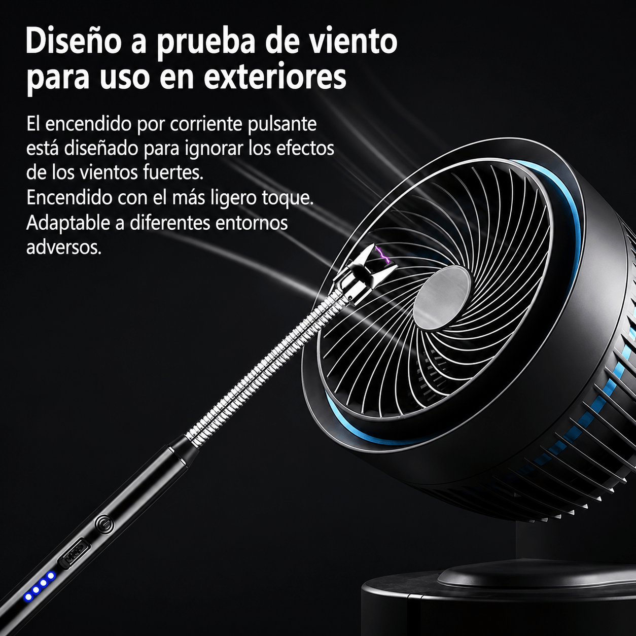 Encendedor Eléctrico Recargable USB 360° Antiviento