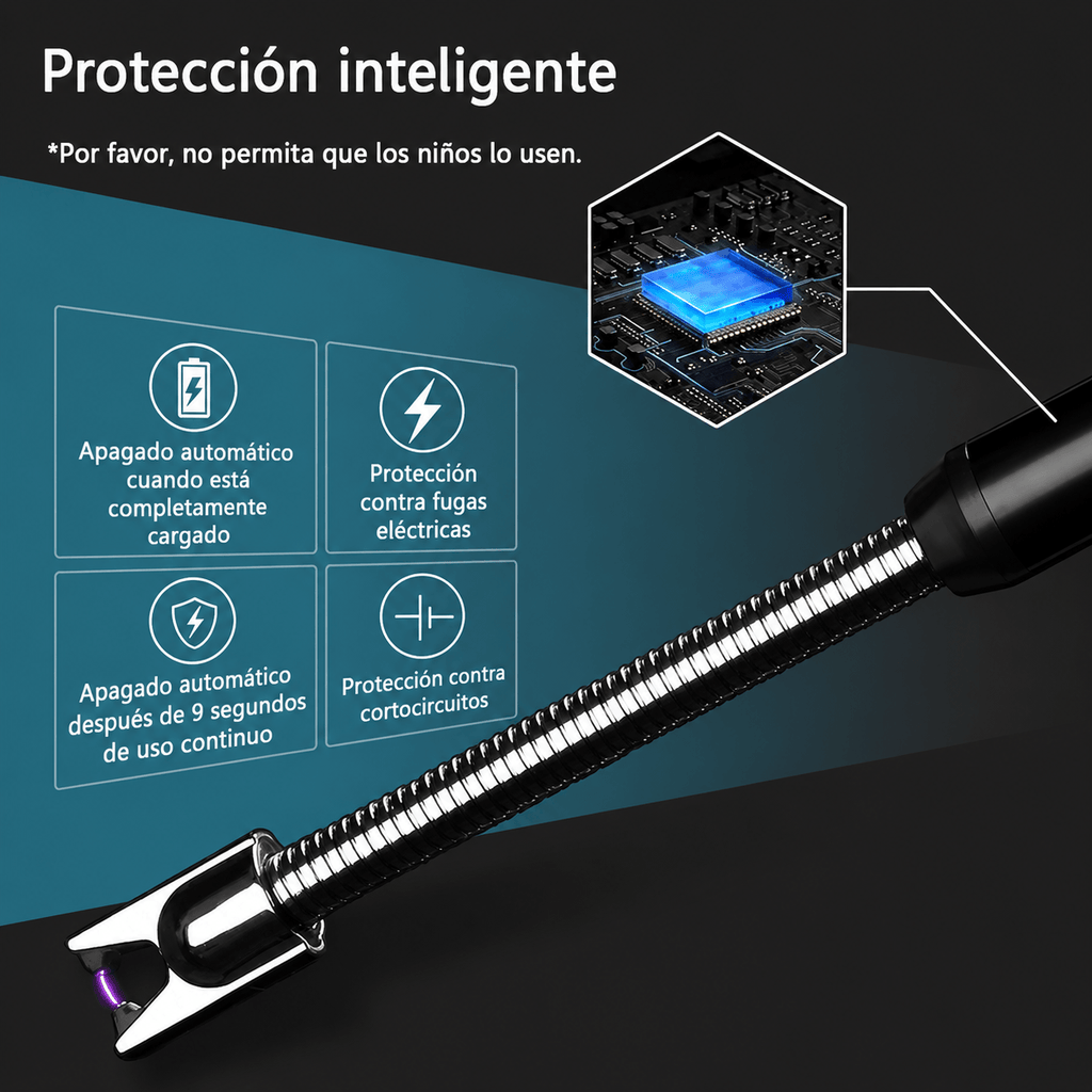 Encendedor Eléctrico Recargable USB 360° Antiviento