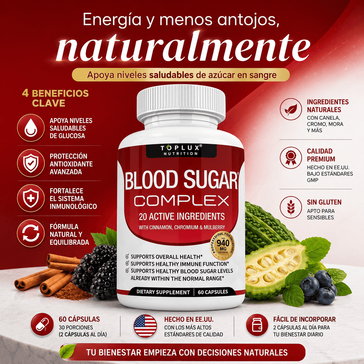 BLOOD SUGAR - NIVELES SALUDABLES 60 CAP