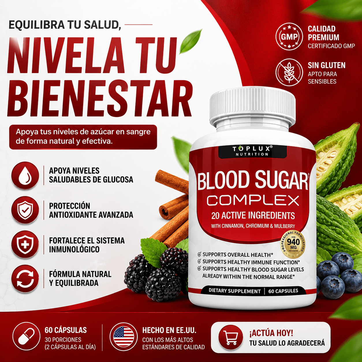 BLOOD SUGAR - NIVELES SALUDABLES 60 CAP