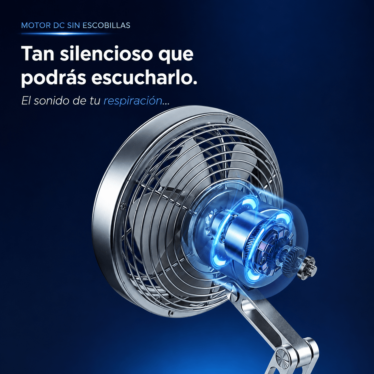 Ventilador eléctrico plegable con carga USB y rotación de 360 grados