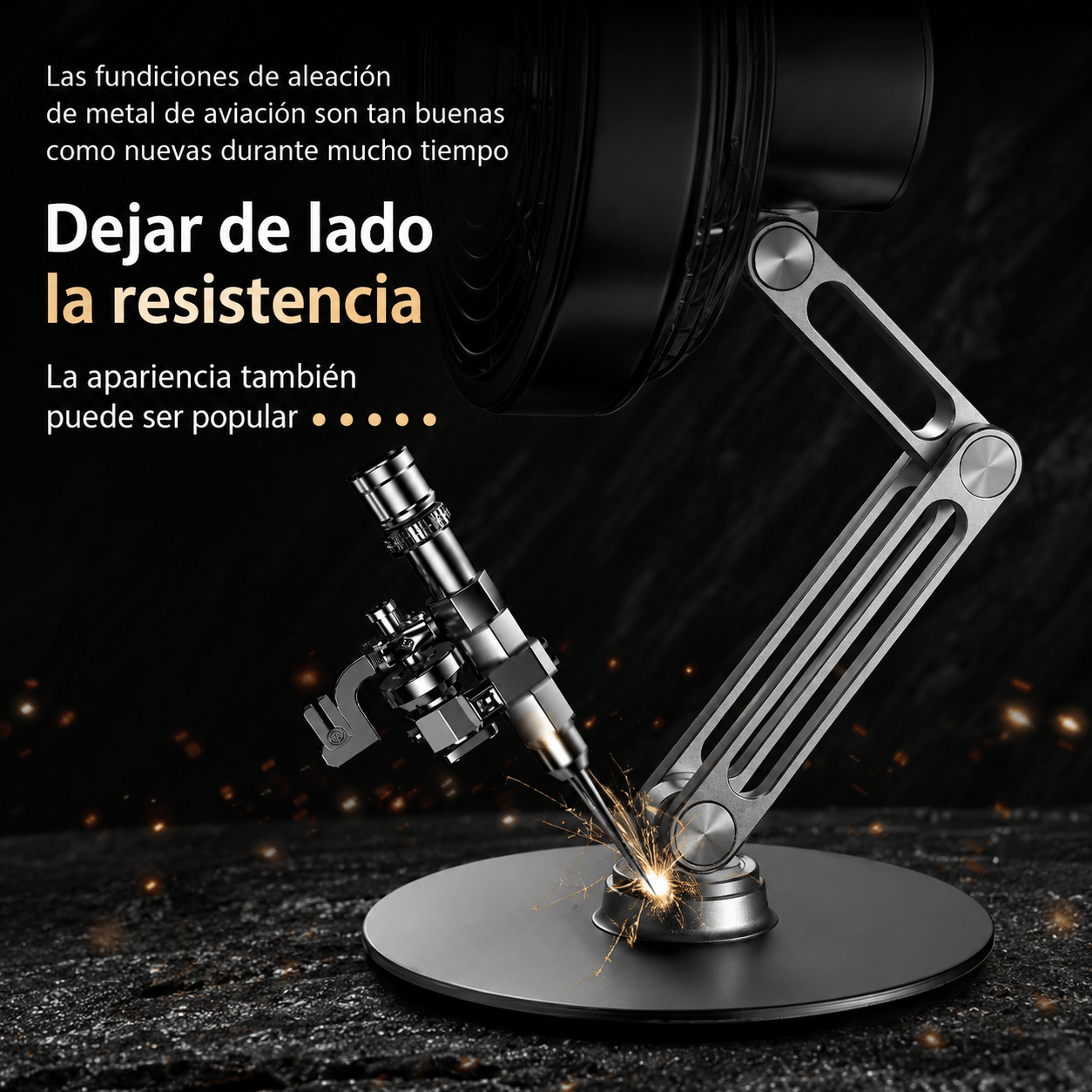 Ventilador eléctrico plegable con carga USB y rotación de 360 grados