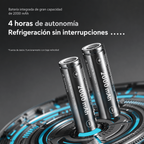 Ventilador eléctrico plegable con carga USB y rotación de 360 grados