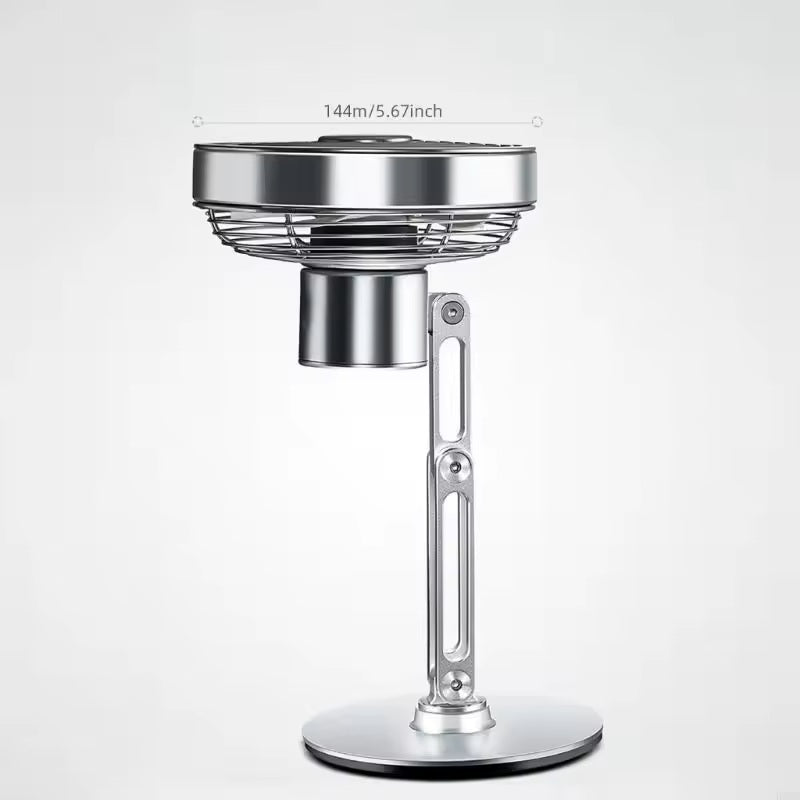 Ventilador eléctrico plegable con carga USB y rotación de 360 grados