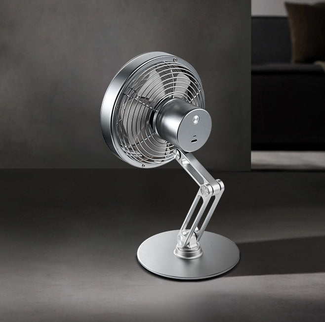 Ventilador eléctrico plegable con carga USB y rotación de 360 grados